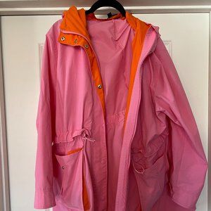 JCrew Pink & Orange Raincoat